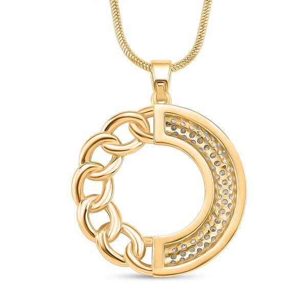 Wei&szlig;er Zirkonia Schmuckset ca. 50 cm mit 5 cm extender, Nickelfreies Messing goldfarben image number 3