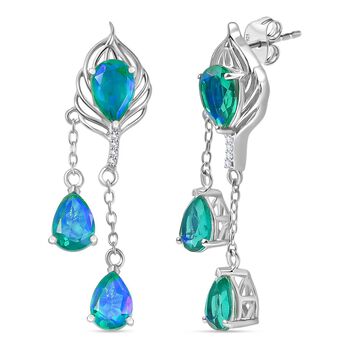 D joy Pfau Quarz Triplette Ohrringe 925 Silber rhodiniert ca. 7,88 ct.