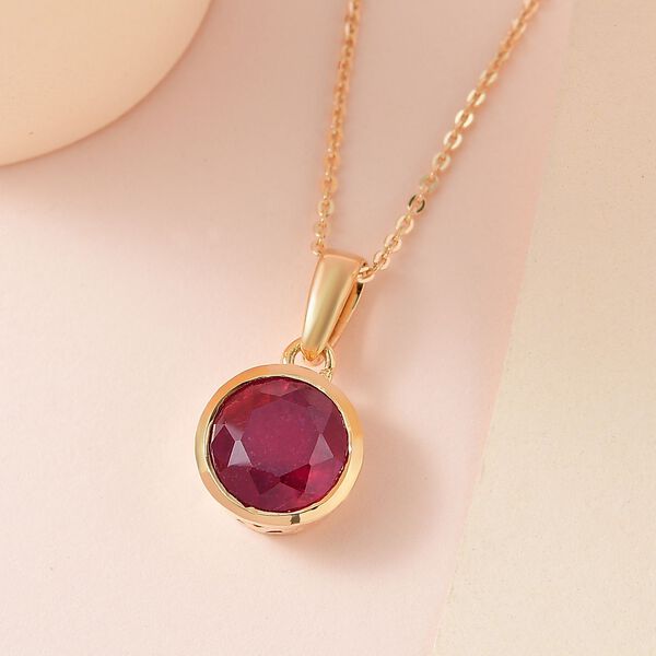 Afrikanischer Rubin (Fissure gefüllt) Anhänger mit Kette - 2,88 ct. image number 3