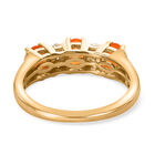 Salamanca Feueropal, weißer Zirkon Ring, 925 Silber vergoldet (Größe 20.00), ca. 0.93 ct image number 5