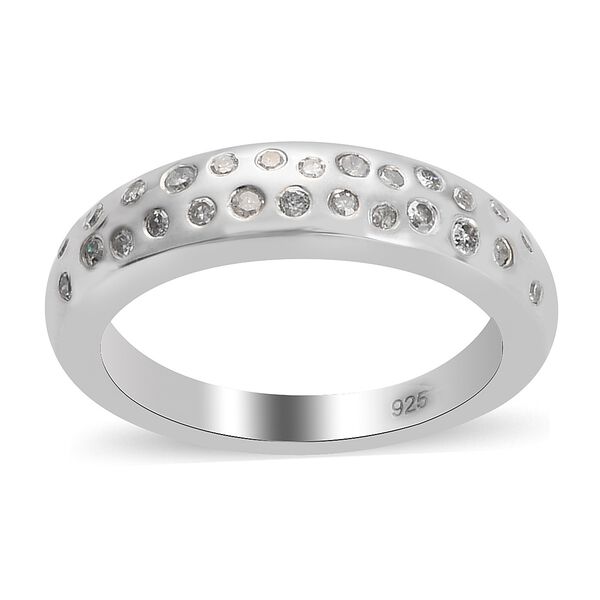 Diamant Band Ring 925 Silber Platin-&Uuml;berzug image number 4