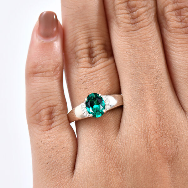 LUXURIANT AAA Labor kolumbianischer Smaragd und Labor Diamant Ring - 1,43 ct. image number 3