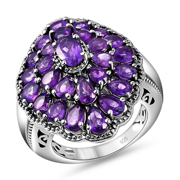 Afrikanischer Amethyst-Ring 925 Silber platiniert  ca. 4,97 ct image number 4
