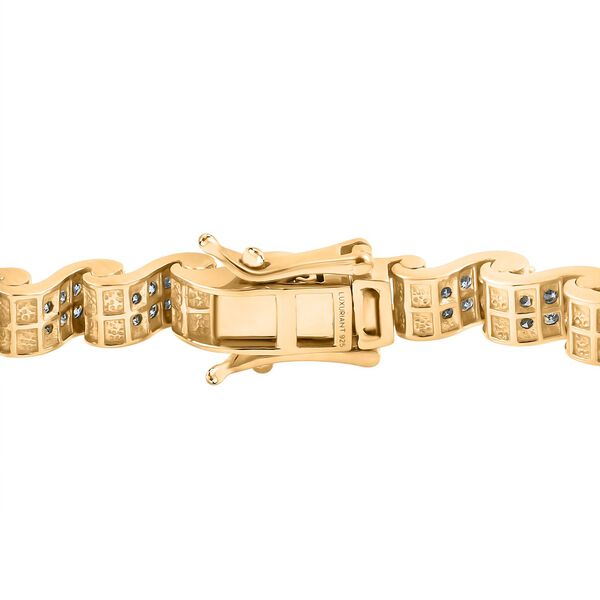 LUXURIANT SGL zertifiziertes SI-GH Labor Diamant 19cm Armband, 925 Silber 750 Gelbgold Vermeil - 4,50 ct. image number 3