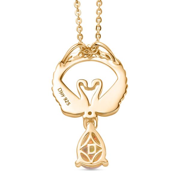 D'Joy AA Natürlicher, äthiopischer Welo Opal, Weißer Zirkon Schmuckset ca. 50 cm 925 Silber 750 Gelb Vergoldet ca. 0.49 ct image number 5