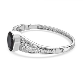 Farbwechsel-Alexandrit-Quarz-Triplette Armreif ca. 19 cm 316L Edelstahl ca. 17.31 ct