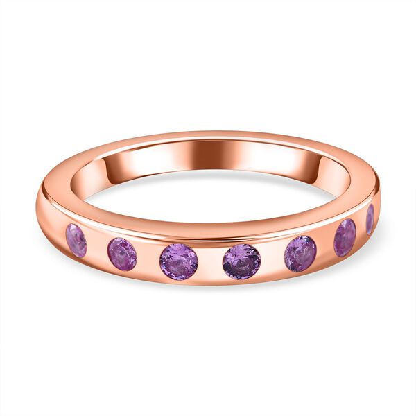 AA Rosa Saphir Ring, 925 Silber ros&eacute;vergoldet, (Gr&ouml;&szlig;e 19.00) ca. 0.41 ct