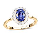 AAAA Tansanit und Diamant-Ring, 916 Gold  ca. 1,48 ct image number 3