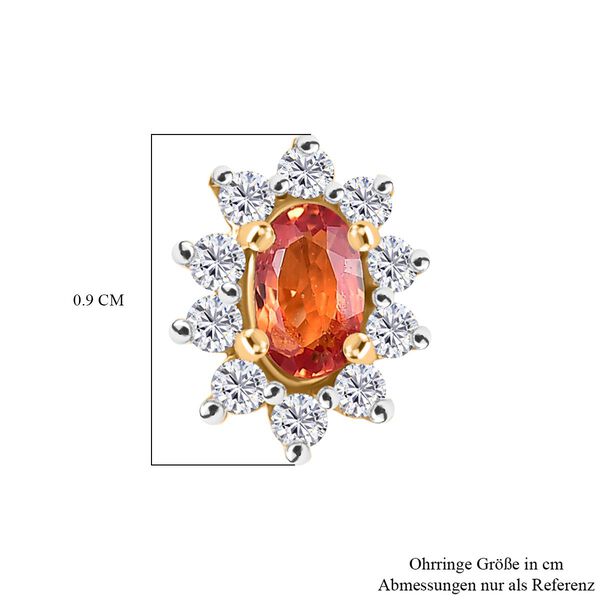 AA Orange Saphir und Zirkon Ohrringe - 1,11 ct. image number 5