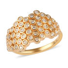 Diamant Bienenwaben Ring, 925 Silber Gelbgold Vermeil  ca. 0,50 ct image number 3