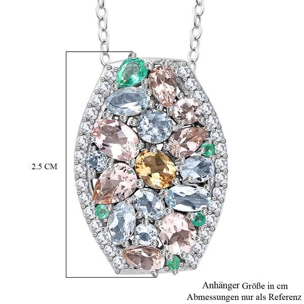 Multi-Edelstein Anh&auml;nger mit 50cm Kette - 4,34 ct. image number 5