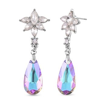 Chic wei&szlig;e und lila Kristall Ohrh&auml;nger