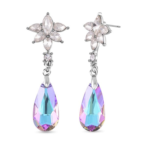 Wei&szlig;e und lila Kristall-Ohrringe - 13 ct.