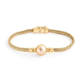 D'Joy Royal Bali - AAA goldenes Südseeperle und Labor Diamant Tulang Naga-Armband