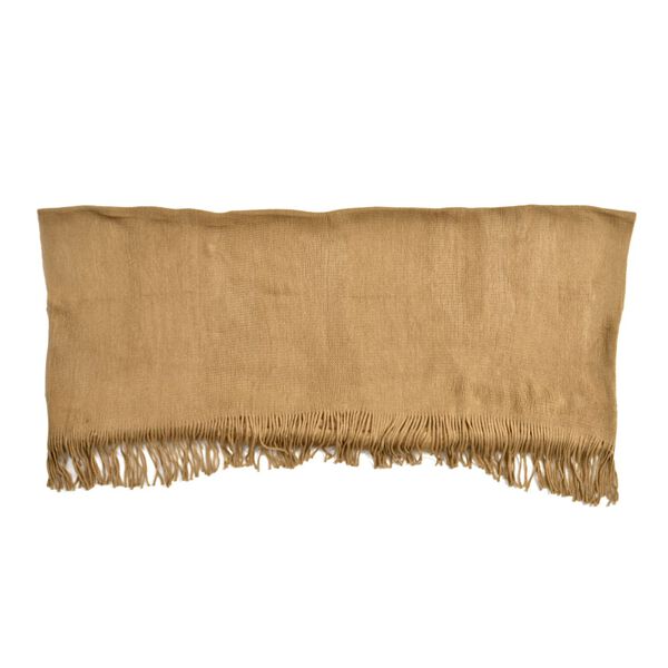 LA MAREY luxuriöser Kunstfell-Kimono mit Fransen, Beige image number 6