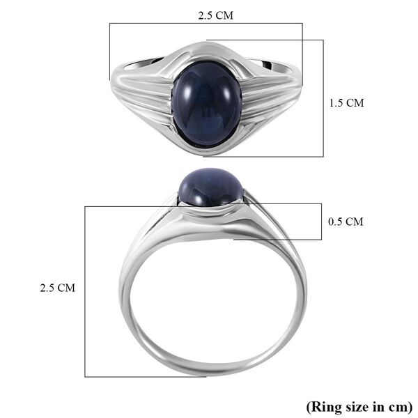 Diffundierter Stern blauer Saphir-Ring - 5,70 ct. image number 4