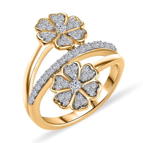Lab Grown Diamant SI Ring 925 Silber 750 Gelbgold Vermeil (Größe 21.00) ca. 0,50 ct image number 3