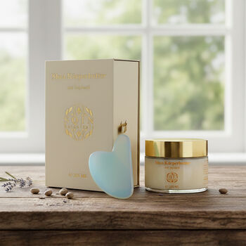 SQIN botanicals Shea K&ouml;rperbutter mit Jojoba&ouml;l  inkl. Opalit Gua Sha, 225ml