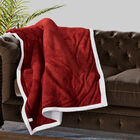 Decke aus Sherpa und Flanell, Größe 150x200 cm, Burgunderrot