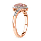 Natürlicher rosa und weißer Diamant Ring, 925 Silber Roségold Vermeil (Größe 20.00) ca. 0.50 ct image number 3