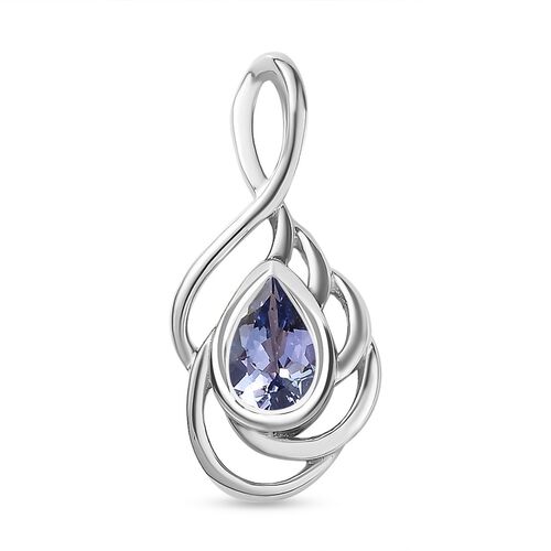 Tansanit Anhänger, 925 Silber platiniert - 0,35 ct. image number 0