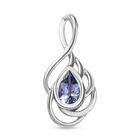 Tansanit Anhänger 925 Silber platiniert ca. 0.35 ct