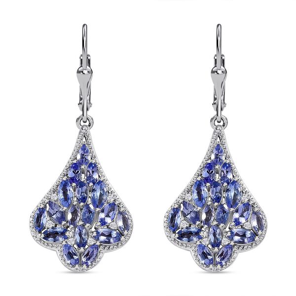 Tansanit Cluster Ohrringe - 4,05 ct.