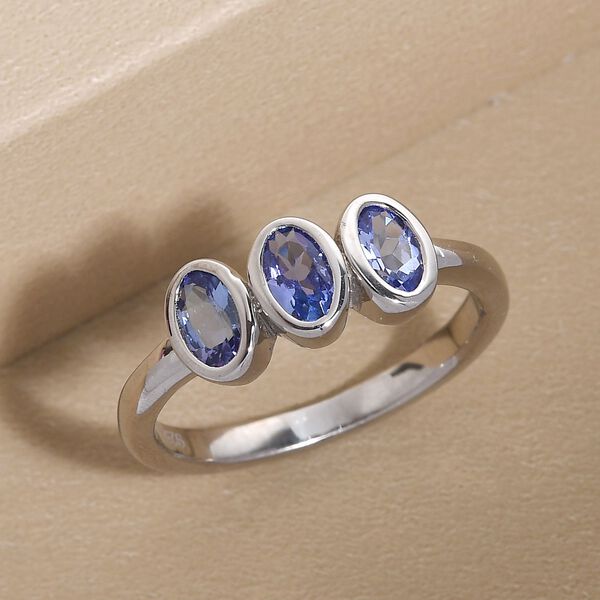 AA Tansanit-Ring, 925 Silber platiniert  ca. 0,72 ct image number 2