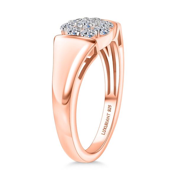 LUXURIANT DIAMOND - Lab Grown Diamant SI-GH SGL zertifiziert Ring 925 Silber 750 Roségold Vermeil (Größe 18.00) ca. 0.50 ct image number 4