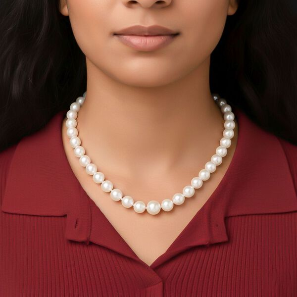 D'Joy wei&szlig;e Edison Perle 60cm Halskette image number 2
