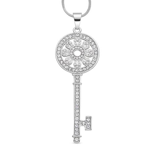 Weißer Kristall-Anhänger mit Kette in Silberton - 1,50 ct. image number 0
