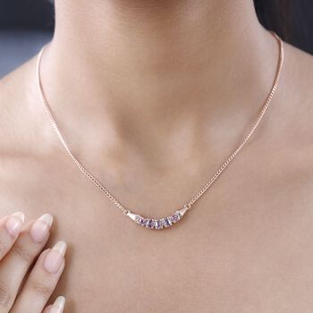 Lila Spinell Halskette, 925 Silber Ros&eacute;gold Vermeil ca. 1.19 ct