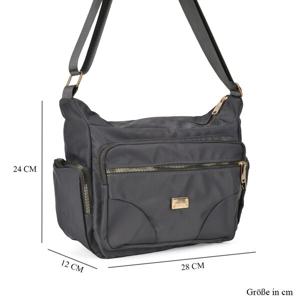 Stylische Umhängetasche mit verstellbarem Gurt und RFID-Schutz, Grau image number 6