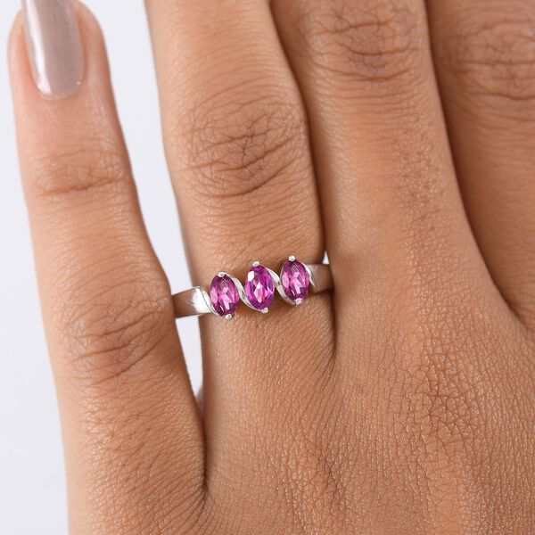 D'Joy Rhodolith Granat Ring, 925 Silber platiniert - 0,91 ct. image number 2