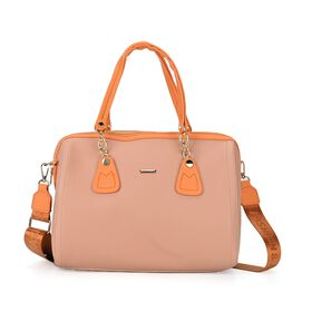 SATCHEL Moderne Handtasche mit Crossbody Gurt, 34x11x22 cm, rosa