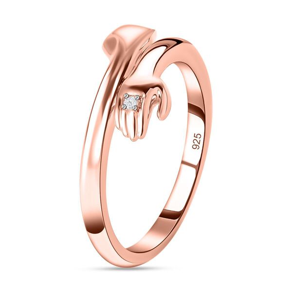 Wei&szlig;er Diamant P3 Ring, 925 Silber ros&eacute;vergoldet (Gr&ouml;&szlig;e 17.00) ca. image number 5