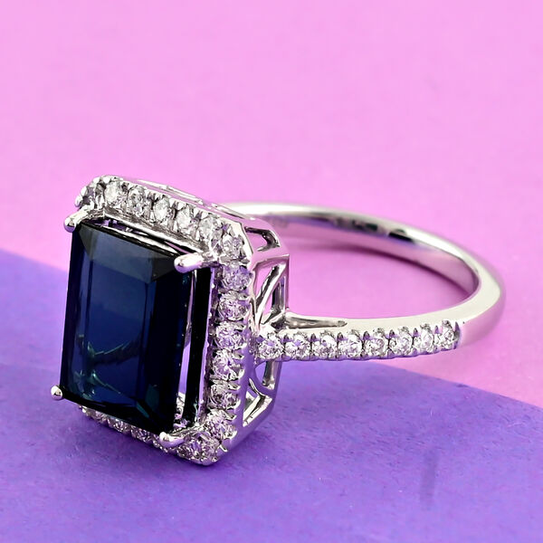 RHAPSODY AAAA Indicolith und Diamant-Ring, VS E-F, 950 Platin (Gr&ouml;&szlig;e 17.00) ca. 3,70 ct image number 1