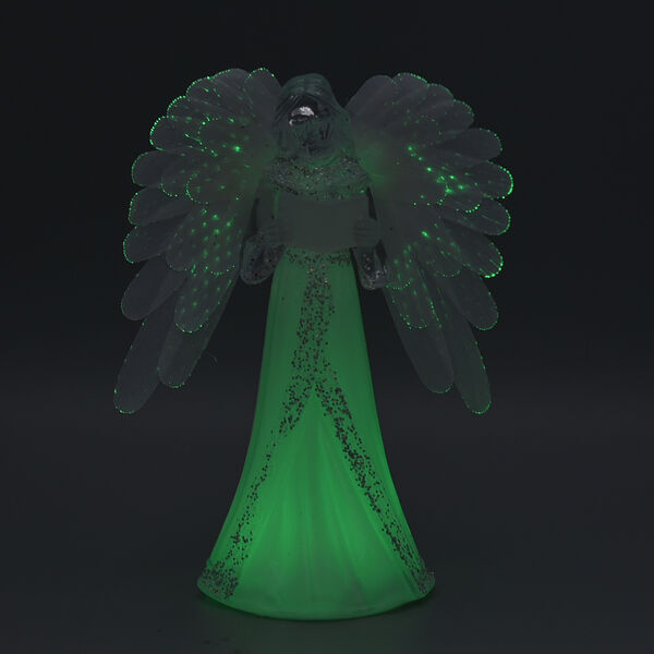 Schutzengel mit Buch und mehfarbiger LED Beleuchtung, 3xAAA Batterie (nicht inkl.) Gr&ouml;&szlig;e 12x9,5x22 cm, Wei&szlig; image number 2