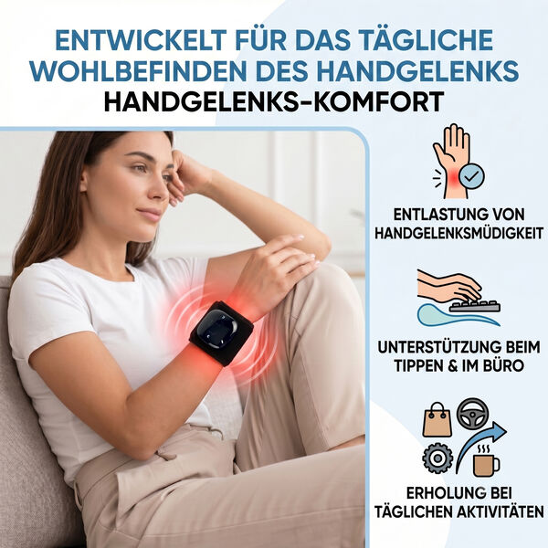 LIVMORE Handgelenkbandage mit Rotlicht und Infrarotlicht, 660 nm und 850 nm, Neopren, 41 x 9 cm, Schwarz image number 4