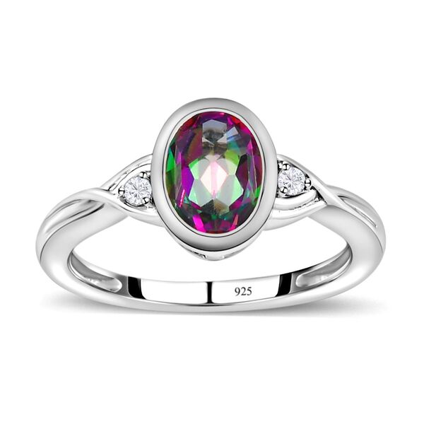 Nordlicht Mystik Topas Ring und Anh&auml;nger, 925 Silber platiniert ca. 3.08 ct image number 4