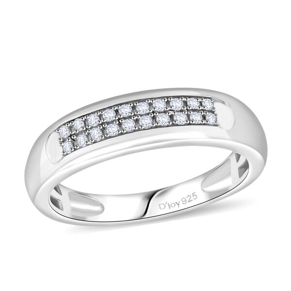 D'Joy Wei&szlig;er Diamant Ring 925 Silber rhodiniert (Gr&ouml;&szlig;e 17.00) 0.12 ct image number 3