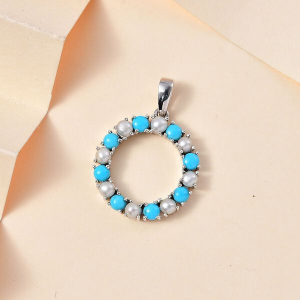 AA Sleeping Beauty T&uuml;rkis und S&uuml;&szlig;wasserperlen Anh&auml;nger - 1,67 ct. image number 2