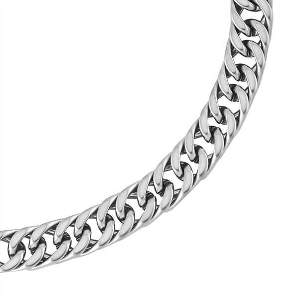 Doppelte Panzer-Armband, Edelstahl, ca. 9,00 g, ca. 19 cm, silberfarben image number 3