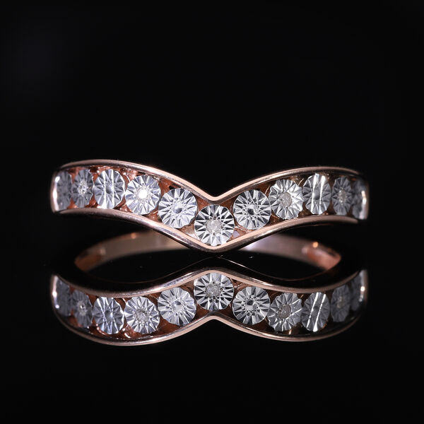 Wishbone Diamond Ring, 925 Silber mit Roségold Vermeil image number 5