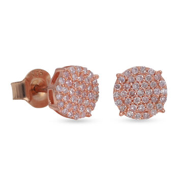 Nat&uuml;rliche, rosa Diamant-Ohrstecker, I1-I2, 375 ros&eacute;gold ca. 0,25 ct