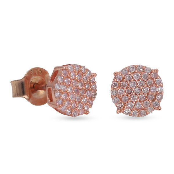 Nat&uuml;rliche, rosa Diamant-Ohrstecker, I1-I2, 375 ros&eacute;gold ca. 0,25 ct image number 4