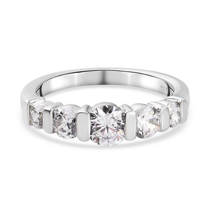 LUSTRO STELLA Hergestellt mit Feinster ZIRKONIA Ring 925 Silber platiniert (Gr&ouml;&szlig;e 16.00) ca. 2,16 ct