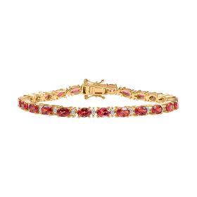 D'Joy Labor Padparadscha Saphir und Moissanit Armband