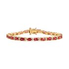 Empress Flame - D joy Lab Created Padparadscha-Saphir, Moissanit Armband ca. 19 cm 925 Silber 750 Gelbgold Vermeil ca. 15.11 ct