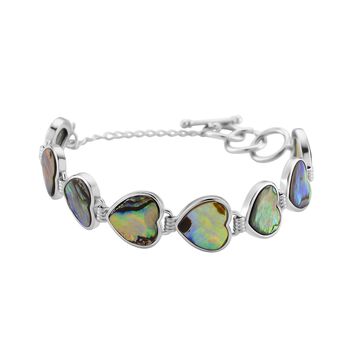 Abalone Muschel Armband cca. 19 cm mit 2.5 cm extender, Reine Legierung